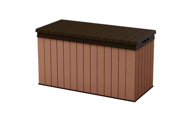 Arcón de exterior Darwin - 142,5x65,3x78,2 y 570L - Marrón madera